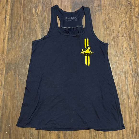 Landshark Beer racer back tank top chest logo drinking shirt Small - Picture 1 of 5